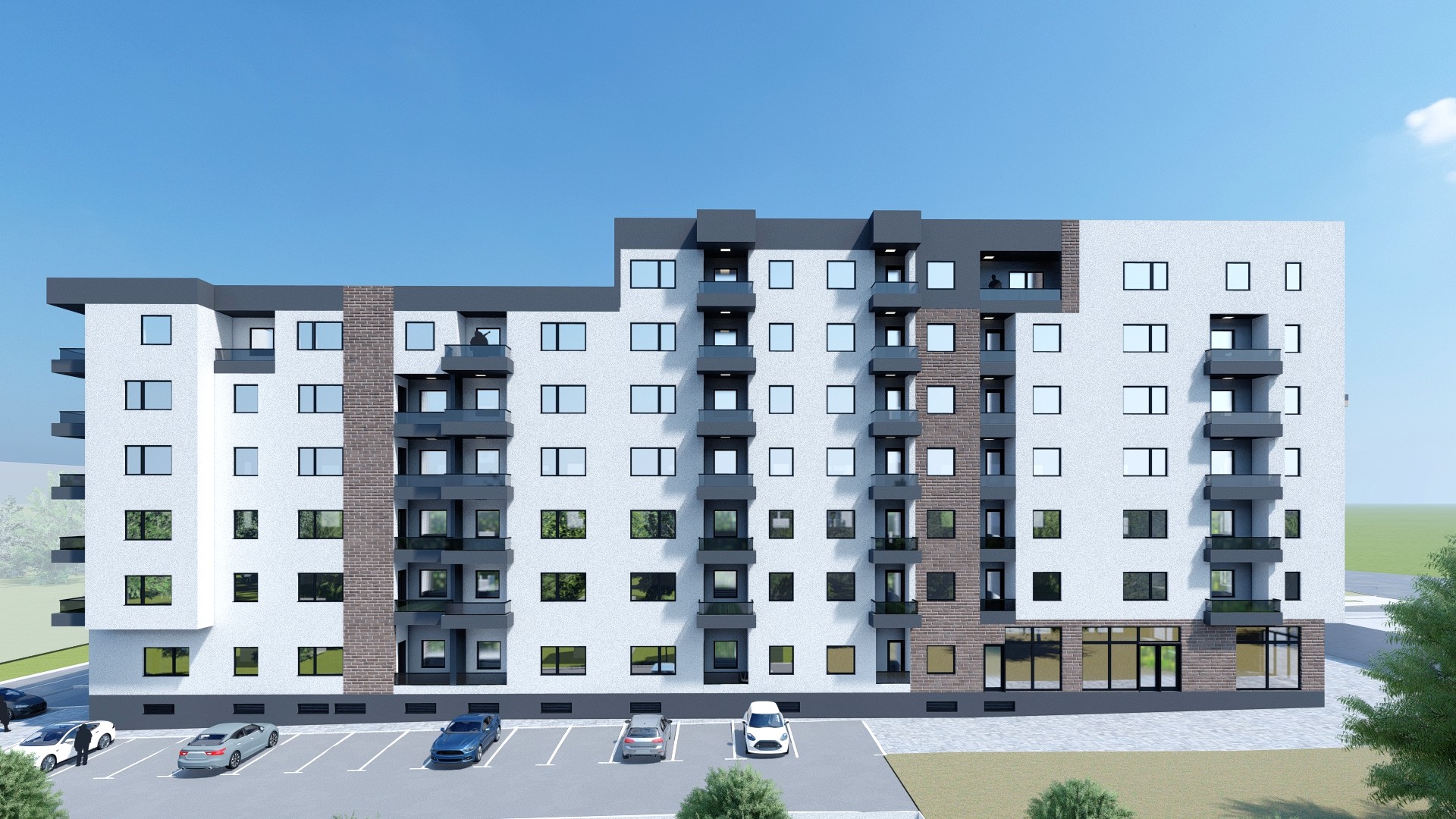 Lamela IV render - bocna fasada